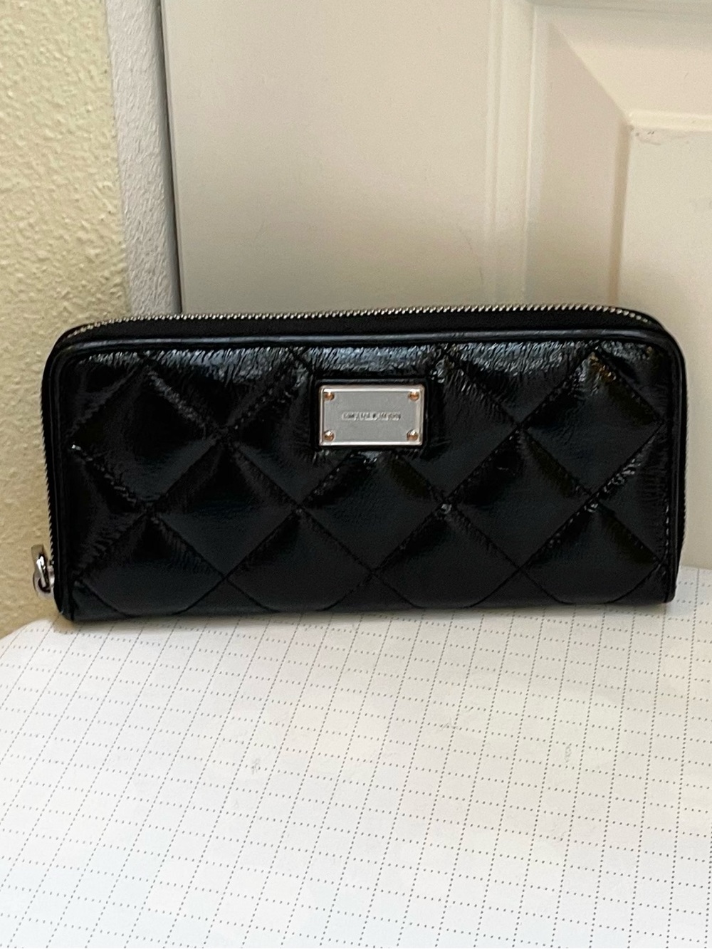 Authentic Michael Kors diamond quilted wallet